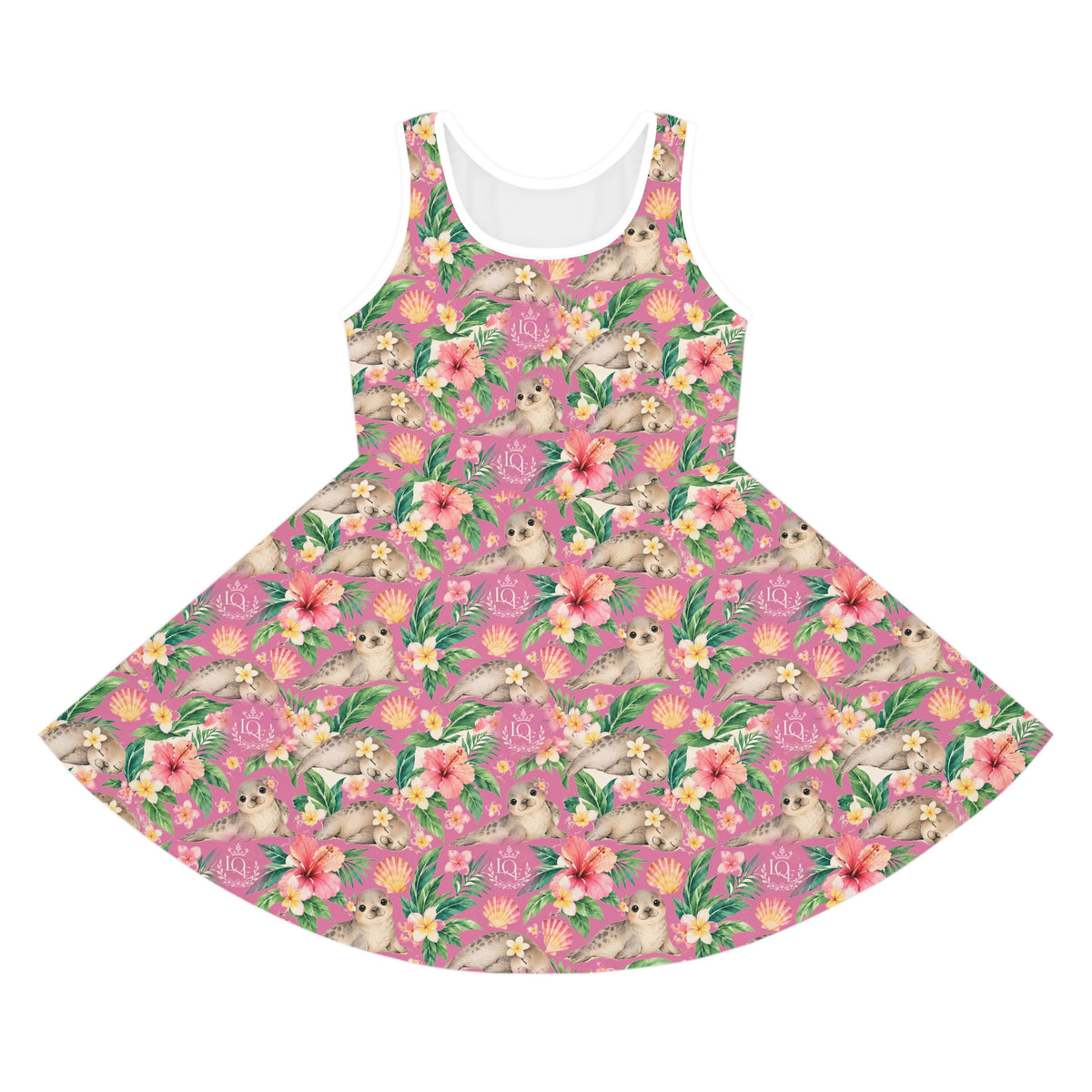 Little Queens Royal Pink Monk Seal Aloha Sundress