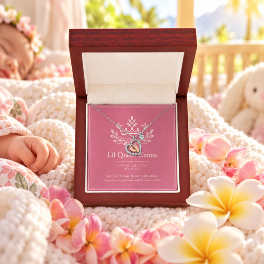 Lil Queen Emma Baby Feet Heart Necklace